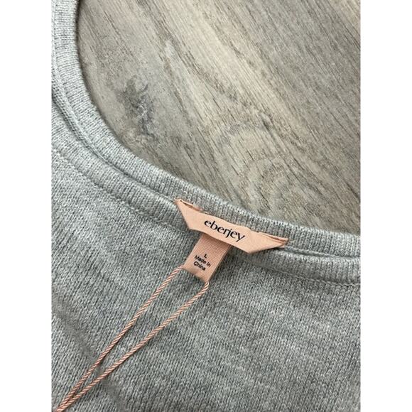 Eberjey Womens Recycled Sweater Cropped Tank Square Neck Heather Grey Size L NWT - Picture 5 of 10